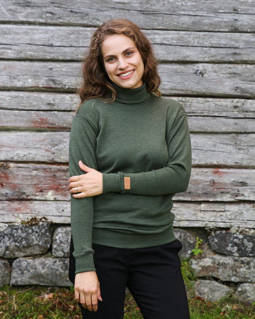 VARMA - MERINO POLO UNISEX, FOREST GREEN