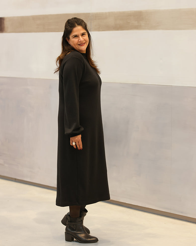 ELEGANSSI - MERINO DRESS BLACK