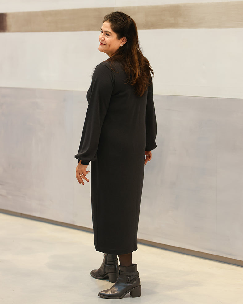 ELEGANSSI - MERINO DRESS BLACK