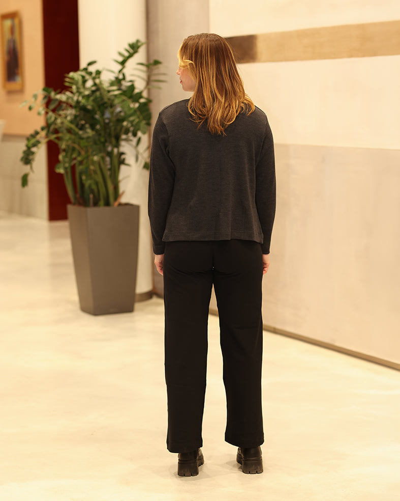 LEMPI - MERINO CARDIGAN, DARK GRAY