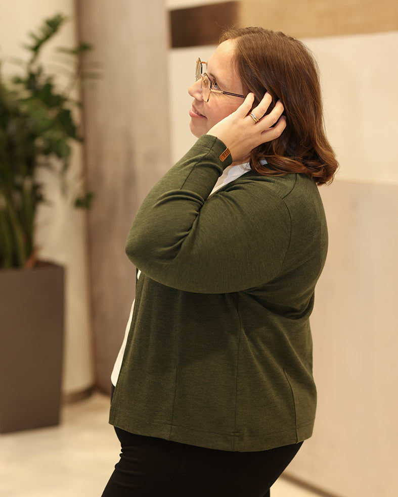 LEMPI - MERINO CARDIGAN, DARK GRAY