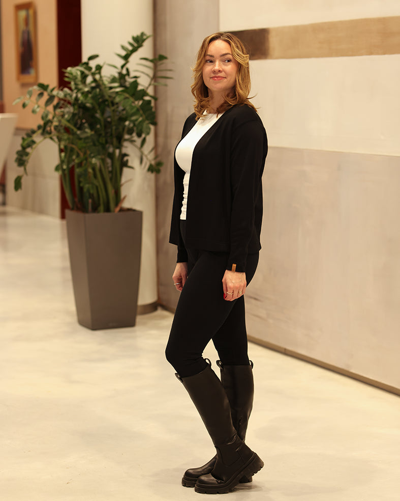 LEMPI - MERINO CARDIGAN, DARK GRAY