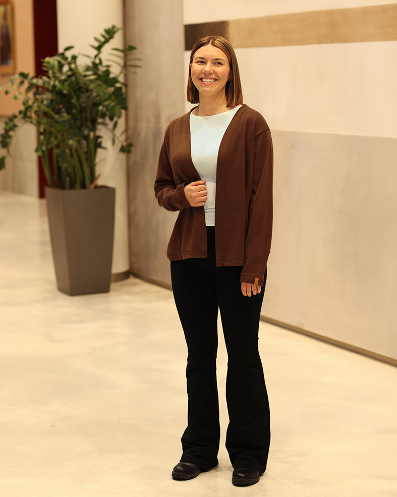 LEMPI - MERINO CARDIGAN, DARK GRAY